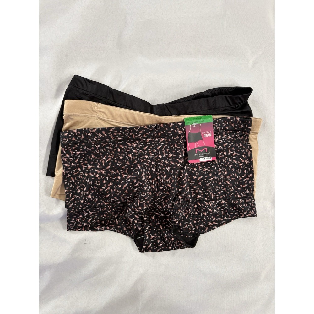 NEW Maidenform Dream Collection Boyshort 40774 Multicolored Women's Large 3 Pair